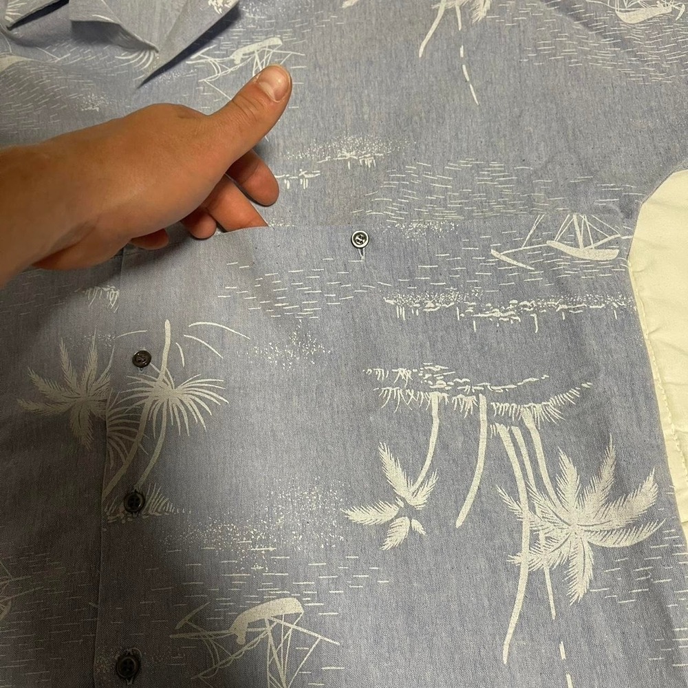 Vintage French Hawaiian shirt,‎ double breasted pockets - Picture 3 of 7